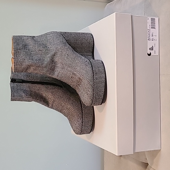 New without tags Clergerie Paris Belent Platform Boot sz 8 Gray Houndstooth - Picture 2 of 10